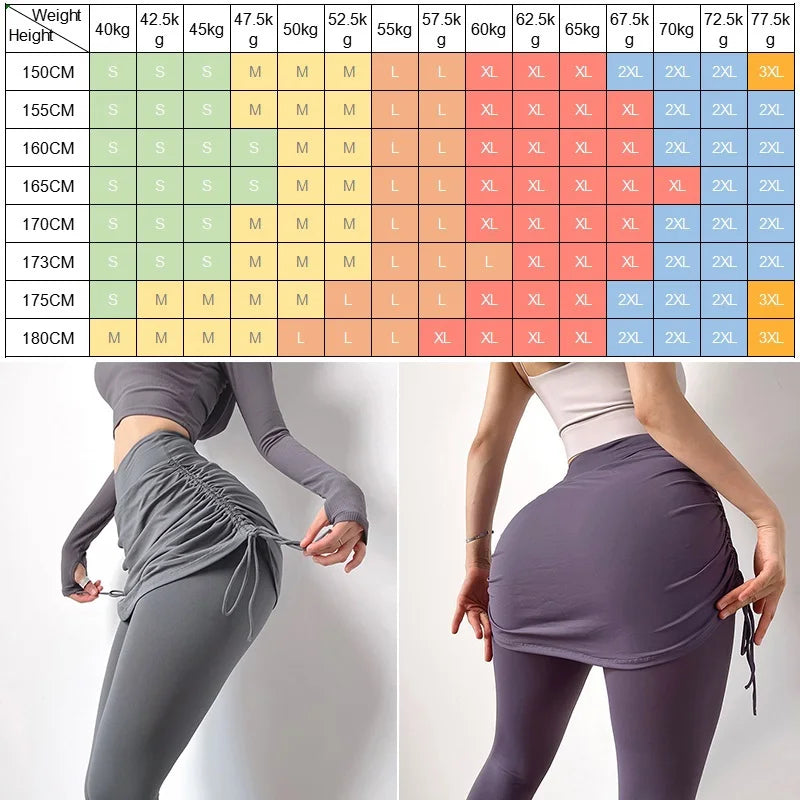 Yoga Leggings Mini Kleid Damen Hose Fitness Hosenrock Leggins Rock Tennisrock