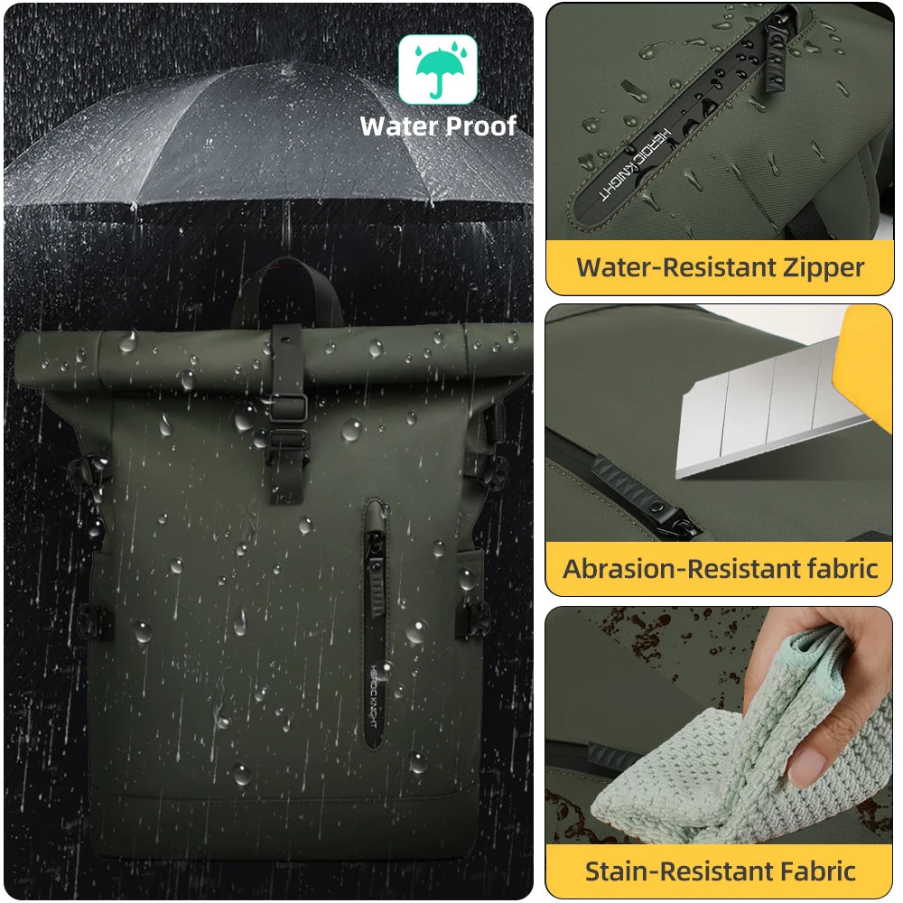 Kurierrucksack RollTop Rucksack Herren 36-55L wasserdicht Laptop Tasche Damen